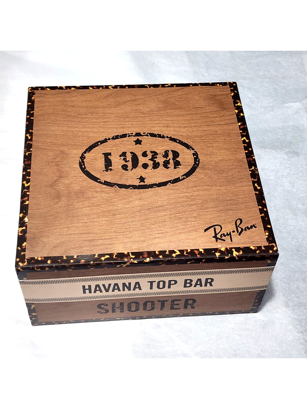 Factory Sealed Ray Ban Havana Collection 1938 Top Bar Shooter Wooden Box READ